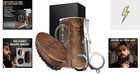 Mens Beard Brush Comb Kit  Small Travel Beard Set - Natural Boar Bristles Wit   