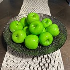 12 Pack Realistic Fake 3  Green Apples  Plastic Fruit Pieces Decorations Lot Set
