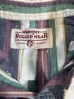 Wrangler Shirt Men s Vtg Large Green Button Vertical Striped Rodeo Cowboy