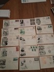 Lot Fdc2 Vintage Us First Day Cover Collection 50  Stamps 1940s-2000s All Diff