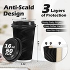 Disposable Paper Coffee Cups With Lids And Straws Thickened Hot Beverage Cups