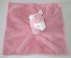 Carters Llama Pink Stripe Security Blanket Lovey Pink White Plush Baby Toy
