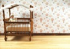 Dollhouse Nursery Wallpaper 3 Sheets Hot Air Balloons Beige 1 12 Scale Miniature