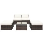 5pcs Outdoor Furniture Set Patio Rattan Armless Chair   Ottoman W  Cushion