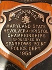 Vintage 1954 Maryland State Pistol   Revolver Championship Sparrows Pt Md Plaque
