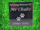 Solid Polished Black Granite Pet Memorial Grave Stone Garden Marker Dog Cat D1