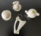 Celtic Irish Shamrock Ornaments Lot Of 4 Porcelain