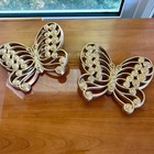 Set Of 2 Vintage Burlwood Mcm Butterfly Wall Hangings     Retro Swirl Design