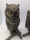 Pair Of Vintage Brass Style Owl Bookends   Mid Century Modern Whimsical Library