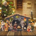 Vintage Nativity Set With 12 Figures Ceramic Creche Manger Christmas Home Deco