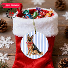 Mkijuhb German Shepherd Christmas Ornament  White-dog Ceramic Ornaments 02