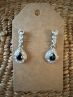 New  Beautiful Wedding Day Pierced Earrings  Elegant  Cz   Faux Sapphire