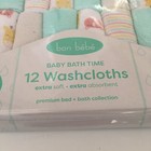 New 12 Baby Washcloths Infant Blue White Bath-time Essential   Bon Bebe