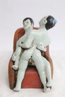 Vintage Chinese Wucai Porcelain Erotic Group 