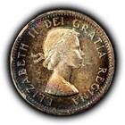 1964 10c Canada Silver Dime 10 Cents Pq Monster Rainbow Pattern Toning Bu- Y7015