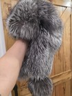 Women s Trapper Hat Fur Ear Flap Winter Solid Gray black Size M