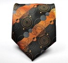 New Fashion Geometric Gold Black Jacquard Woven Silk Men s Wedding Tie Necktie