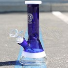 Color Thick Square Lip   Stem Hookah Water Pipe Glass 8 Inch Tobacco Bong Beaker