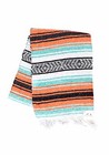 Mint And Orange Mexican Blanket Serape Throw  Mexican Yoga Boho Falsa Blanket Xl
