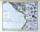 1892 Petermann Map Polynesia Oceania Hawaii Tahiti Galapagos Marquesa Islands