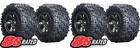  4  Traxxas Tra7772x X-maxx And Xrt Mounted Tires Black Wheels Complete Set 4