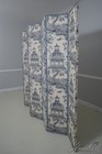 71083  Stunning Chinoiserie Upholstered 6 Panel Folding Screen
