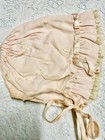 Antique  Silk Lined Baby Bonnet Great For Antique Composition Bisque Baby Dolls