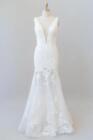 Real Image Wedding Dress Mermaid Sleeveless V Neck Lace Bridal Gown White Ivory
