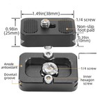 Aluminum Tripod Quick Release Plate Screw Adapter Mount For Dslr Camera Heads