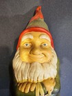  rare  Ceramic Detailed Garden Gnome Sitting On Mushroom  unique  Vg Condition