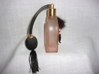 Vintage Perfume Bottle Cologne Parfum Atomizer Art Deco Boho Pink Glass