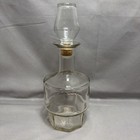 3 Vintage Glass Decanters Round  Square  Oval Shaped Whiskey Bottles