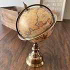 Vintage Terrestrial World Globe With Brass Stand
