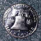 1954 Proof Franklin Silver 50     very Nice Coin    stock Photo 