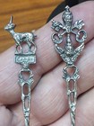 2 Antique 800 Silver Souvenir Tea Spoons