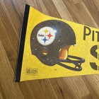 Vintage Original 1970s Pittsburgh Steelers Nfl 3d Helmet Logo Full Size Pennant