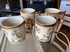 Nelson Mccoy Pottery El Rancho Bar-b-q Coffee Mugs 1960  Wild West  Cowboy