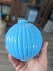 Pleated Blue Milk Glass Lightning Rod Ball