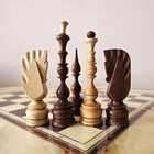 Large Soviet Chess Set 70s Handmade Vintage Wooden Antique Russian Wood