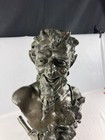 Antique Bronze Satyr Faun Bust Sculpture Signed R  Voll Bacchus Dionysus Art