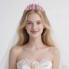 Todder Pink Tiara For Women Girls Rhinestone Princess Queen Crowns 
