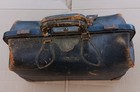 Vintage Black Doctor Leather Bag Antique Doctor Bag Medical - Large 19   x10   x12   