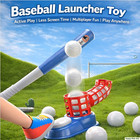 T-ball Style Baseball Launcher Set For Kids With Bat And 10 Balls
