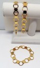 Bracelet Blanks Forms  Gold Plated Stainless Steel  9 Round Disks  10 Flat Loop