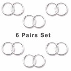 6 Pairs Set Super Small Mini Hoop Earrings Sterling Silver 925 1 2 Mm X 12mm