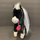 Warrior Princess 12  Black   White Horse Douglas Plush Stuffed Animal Paint Pony