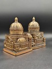 Vintage Boston Mother Church Scientist Brass Color Metal Building Bookends As-is