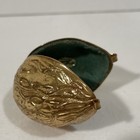 Vintage Gold-tone Metal Ernest Steiner Walnut Etui With Thimble