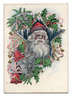 1909 - Embossed Icy Santa Christmas Card With Church On Back  -  Xl2d