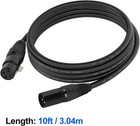 10ft Dmx Cable  4 Pack 3m Dmx Light Cables Dmx Wires  3-pin Xlr Male To Femal   